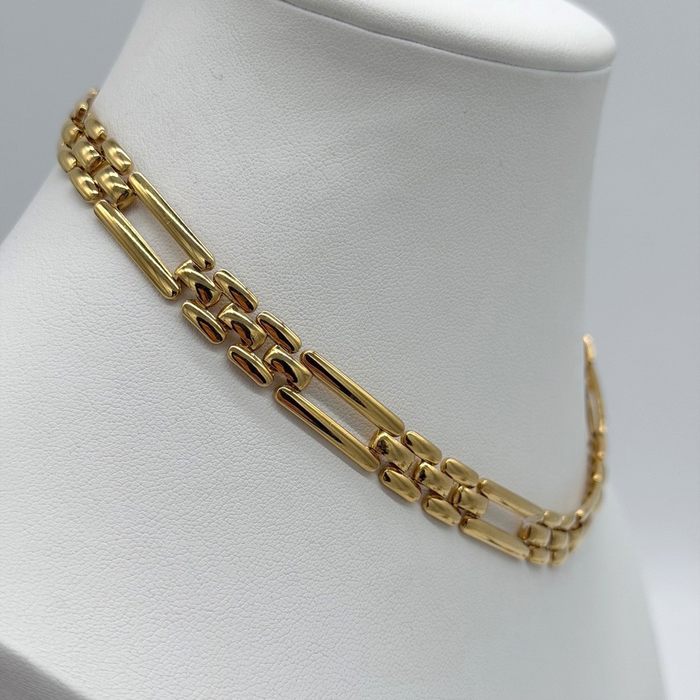 Vintage‎ Monet Gold Tone Link Necklace Signed w/ Original Tag Monet NYC - Picture 2 of 7